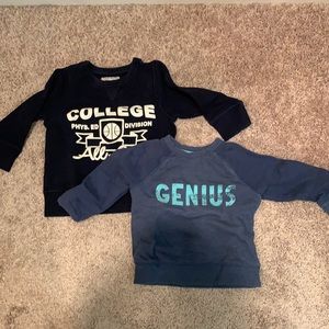 Set of two sweatshirts for boys size 3T. Black and blue